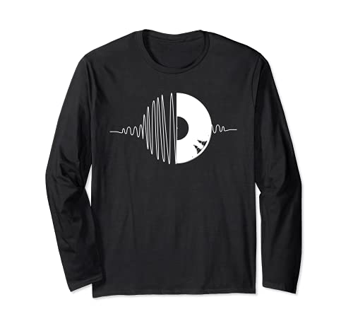 Vinile Heartbeat Cool Music Disk Jockey DJ Regalo Maglia a Manica