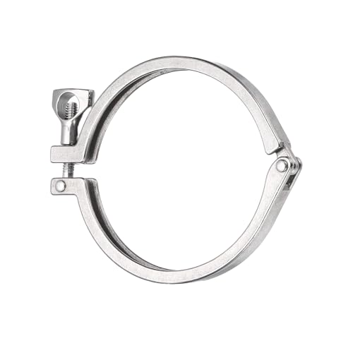 HARFINGTON 4" (106mm) Single Pin Heavy Duty Triangular Clamp with Wing Nut Set 316 Stainless Steel Sanitary Clamps Fitting Ferrule for Household or Industry