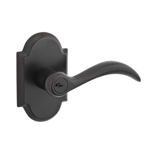 Baldwin Reserve 9BR3540-017 Rustic Arch Right-Handed Keyed Entry Lever in Dark Bronze