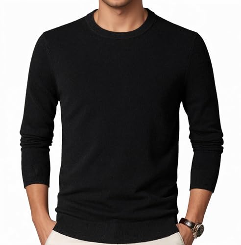 Elevate His Wardrobe: 100% Pure New Wool Men’s Sweater - Timeless & Adaptable for Office & Weekend