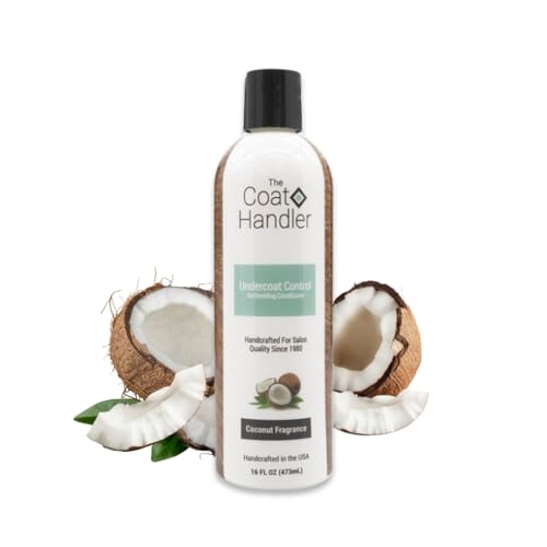 The Coat Handler Undercoat Control Deshedding Dog Conditioner Coconut Milk Fragrance 16 oz - Combats and Reduces Shedding Undercoat Removal Fights Excessive Hair Shed Omega 3 and 6 Rich USA Made