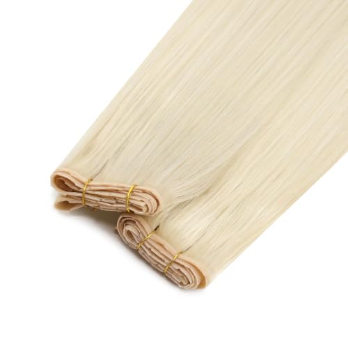 Image of Full Shine Ovo Weft Hair Extensions 16 Inch 80G Platinum Blonde Human Hair