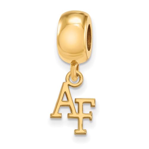 LogoArt 14k Yellow Gold Plated Sterling Silver U.S. Air Force Academy XS Dangle Charm