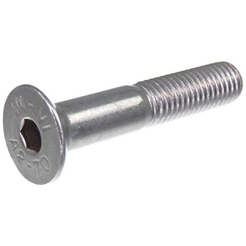 SECCARO countersunk Screw M10 x 55 mm, Stainless Steel V2A VA A2, DIN 7991 / ISO 10642, Hexagon Socket, 20 Pieces Cover