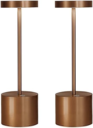 SAKRINGT 2 Pack Rechargeable Table Lamp, LED Cordless Desk Lamp,5000mAh Battery Operated Portable Table Light,3 Color Stepless Dimming Up to 40 Hours Usage for Restaurant/Indoor/Outdoor