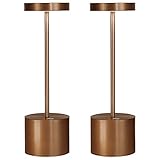 SAKRINGT 2 Pack Rechargeable Table Lamp, LED Cordless Desk Lamp,5000mAh Battery Operated Portable Table Light,3 Color Stepless Dimming Up to 40 Hours Usage for Restaurant/Indoor/Outdoor