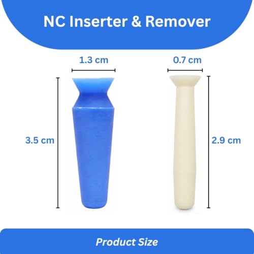 Image of Scleral Contact Lens Insertor & Remover, NC Plungers for RGP Hard & Scleral Lenses, Safe Hygienic Soft Silicone (Blue /White)
