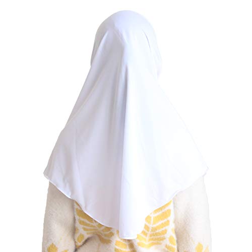 Girls Hijab Muslim Kids Scarf Headwear Solid Color for 6-11 Years Ready to Wear3