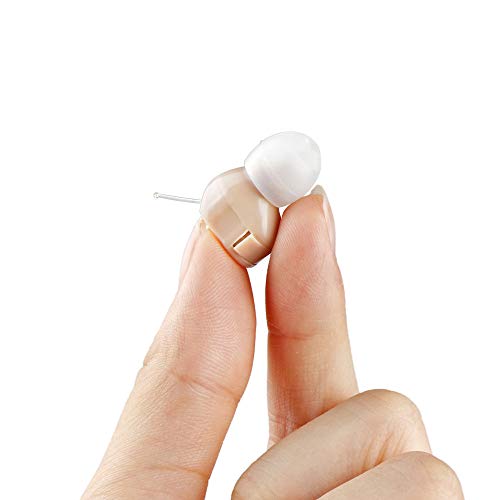 Hearing Aid Sound Amplifier Mini Ear Hearing Amplifier Half Penny Sized Noise Reduction and Feedback Cancellation Ear Amplifier for Seniors and Adult with Battery Size 10
