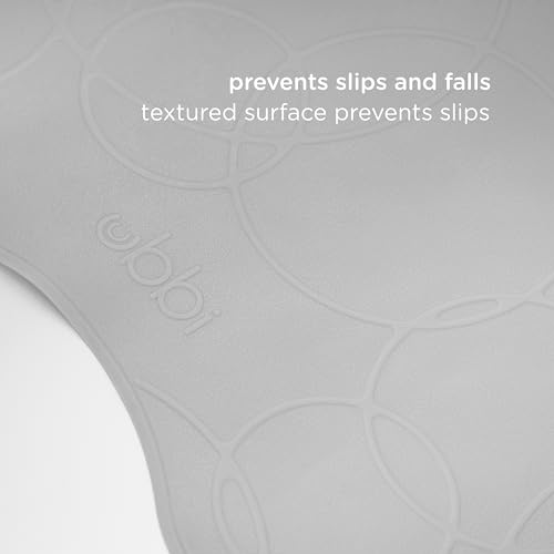 Image of Ubbi Cushioned Non-Slip Bath Mat for Baby, Powerful Suction Cups, Baby Bathtub Time Essentials, Gray