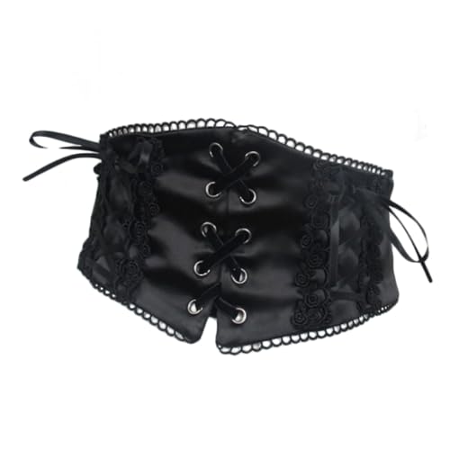 Versatile Belt Corset Belt with Lace Flower Decoration Waist with Back Tie Waist Decoration to Match Skirt and Shirt