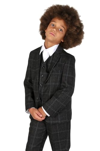 Costume rétro en tweed père et fils pour mariages et cérémonies de style