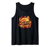 hamburger cheeseburger fast food autumn leaves