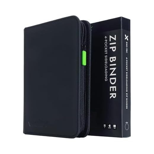 Vault X Premium Exo-Tec® Zip Binder - 4 Pocket Trading Card Album Folder - 160 Side Loading Pocket Binder for TCG (Black)