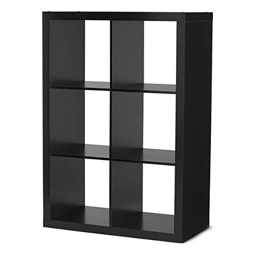 Better Homes and Gardens 4-Cube Organizer Storage Bookcase Bookshelf (4, White) (Solid Black, 6 Cube)