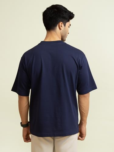 Image of DAMENSCH Statement Solid Oversized T Shirt for Men, Heavyweight, Anti-Pilling, Stylish, Relaxed Fit T Shirt for Men Cotton
