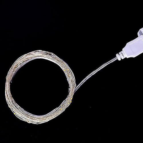 Guirlande lumineuse 20 LED USB alimentation continue éclairage blanc fixe - 5