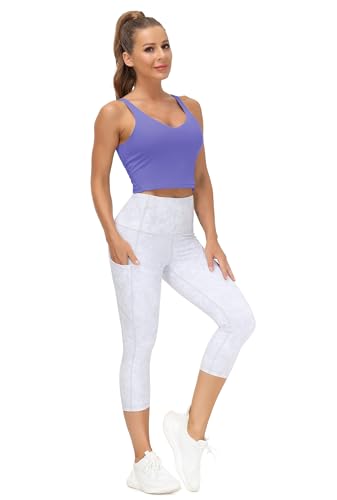 image for THE GYM PEOPLE Women’s Longline Sports Bra Wirefree Padded Medium Su