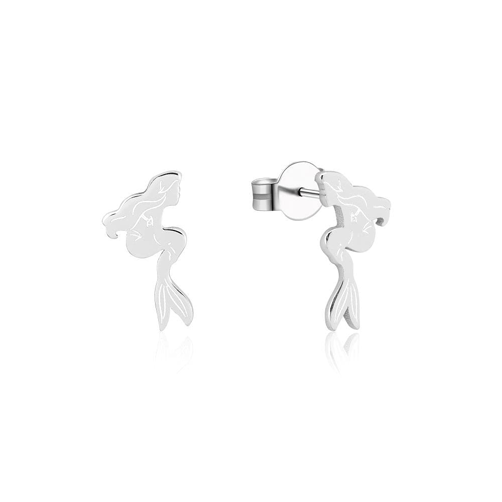 Disney Couture Kingdom Ultimate Princess Sterling Silver Little Mermaid Stud Earrings, Sterling Silver