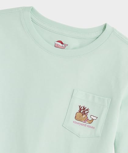Image of Vineyard Vines Girls' Girls Long-Sleeve Reindeer Whale Pocket Tee