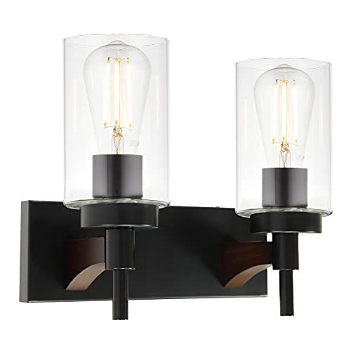 Banato 2-Light Farmhouse Bathroom Lighting With Clear Glass Shade cover