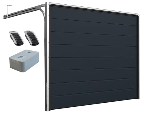 DoorHan Sektional Garagentor mit Antrieb und Handsender | zu Selbstmontage | Größen wählbar | (RAL 7016...