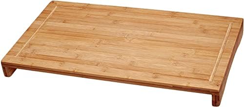 Lipper International Bamboo Wood Over-The-Sink/Stove Kitchen Cutting and Serving Board, Large, 20-1/2" x 11-1/2" x 2"