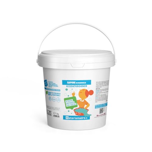 Jabón de Marsella en polvo, 100% vegetal, cubo de 2 kg