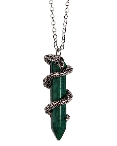 Harry Potter Slytherin Snake House Animal Gem Stone Pendant Necklace