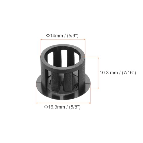 Image of MECCANIXITY 64PCS 14mm(9 /16 inch) Black Plastic Hole Plugs, Flush Type Panel Hole Plugs Insert End Caps for Locking Hole Tubes Furniture Cabinet