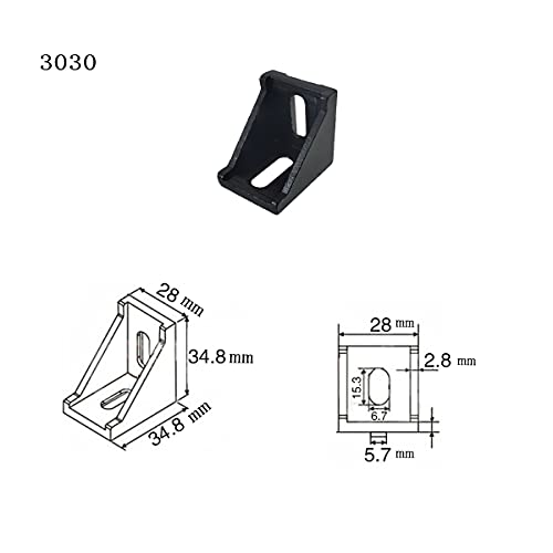 YVSPTIK 10 Pack 3030 Black Inside Corner Bracket Gusset for 3030 Aluminum Extrusion Profile Slot 8 mm,35x35x28 mm by YVSPTIK - Used condition - Image 2