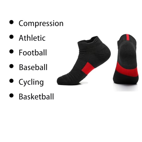 Image of Basketball Socks Compression Cushion Thick Cycling Socks Athletic Crew Socks for Men Women Boys
