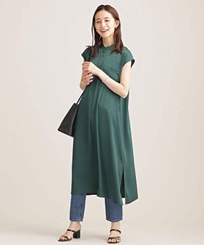 [ナノ・ユニバース] サテンシャツワンピース ノースリーブ (セットアップ可)