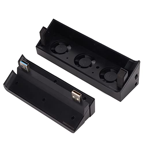 Ventilador de Refrigeración de Consola de Juegos, Control de Sensor de Temperatura del Refrigerador USB de Instalación Rápida con HUB para PS4 Slim Cover