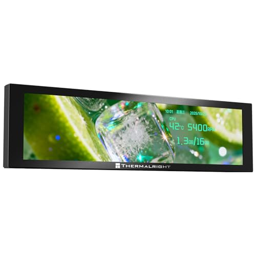 Image of Thermalright TV 9.16 LCD Black Display Screen-Magnetic Suction | 9.16'' IPS Panel, 1280x480 Resolution for Static /Dynamic Image Switching, Can be Paired with a Chassis /CPU Liquid Cooler