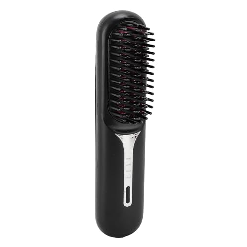 Peine alisador de cabello inalámbrico, cepillo recargable con iones negativos y calentamiento rápido, ideal para uso en casa y viajes, riza y alisa todo tipo de cabello