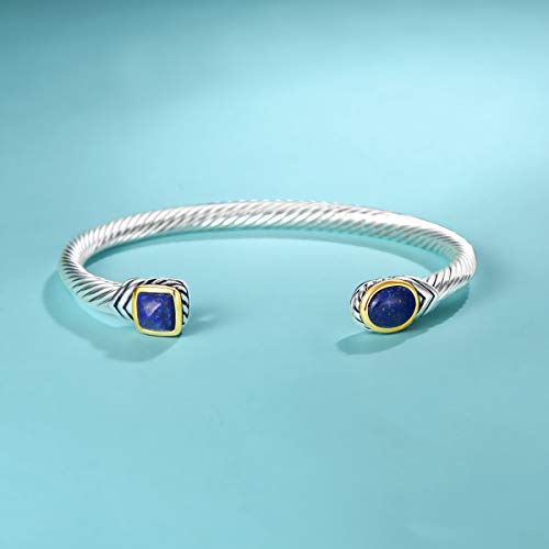 Image of UNY Jewel Bracelet Designer Brand Inspired Women Jewelry 4.5mm Thin Twisted Cable Wire Bangle Gem Stone Christmas Day Gift