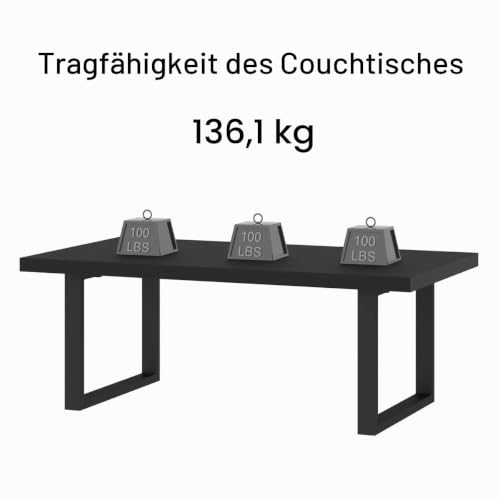 IBF 120 cm Schwarz Industrial Couchtisch Wohnzimmertisch Sofatisch – Ansicht 5