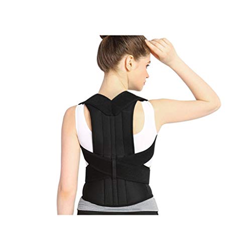 Correcteur de posture dos ajustable hommes femmes tissu respirant confortable noir