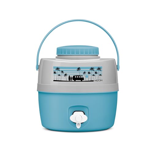 Milton Kool Caravan 5 Water Jug PU Insulated, 4.8 litres, BPA Free, Leak Proof & Portable Jug, Sturdy Handles, Ideal for Travel, Picnic, Offices, Shops, Cyan Blue