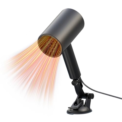 Calentador de coche Sfroster para parabrisas de copa de succión de 27 cm, suspensión estable | Ventilador de calentador del parabrisas con su defroster flexible, defogger para este