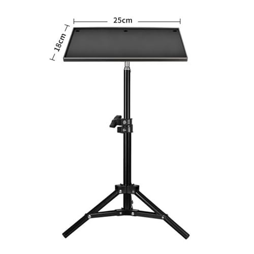 Bandeja de proyector con trípode de 55 cm y soporte de metal de 25 x 18 cm 6