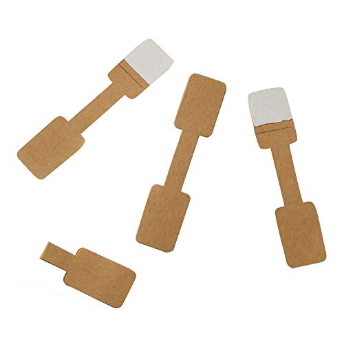 Nx Garden 200Pcs Blank Jewelry Sticker Price Tags Necklace Ring Jewelry Labels Paper Stickers Rectangle Shape, Buff #TOP22