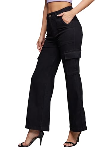 Image of Miss Chase Women's Skinny High Rise Cropped Length Fringe Detailing Stretchable Denim Jeans