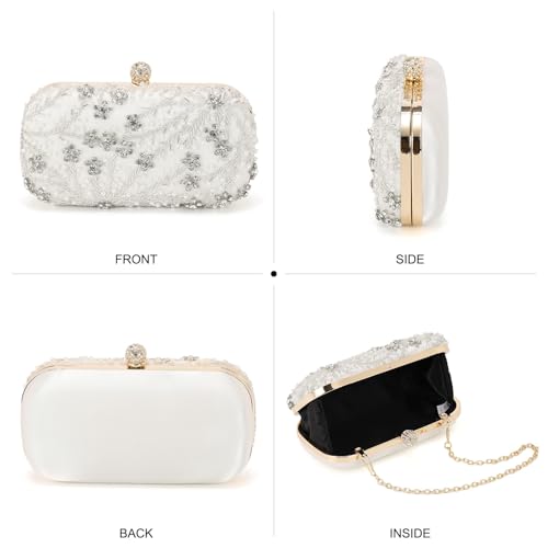 Image of DTGN Evening Bags Clutch Purses for Women Formal, Bridal Purses Rhinestone Handbags Shoulder Bag with Chain Sparkly