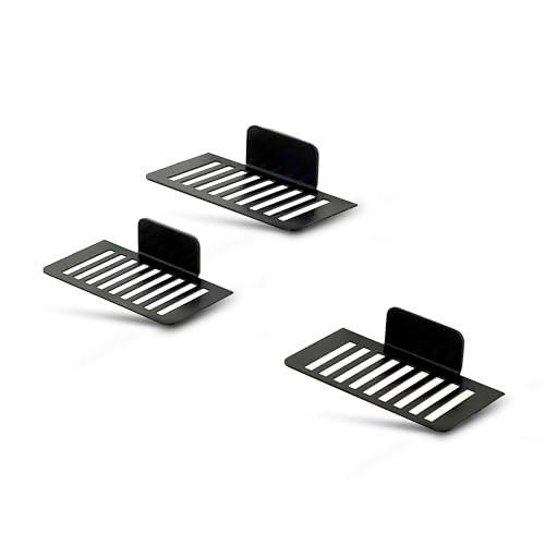 Image of Metal 1:64 Diecast Car Display Shelves | Wall-Mounted Self-Adhesive Toy Car Stand for Kids & Collectors | Black Steel Mini Car Rack for Home & Office Decor | Pack of 6
