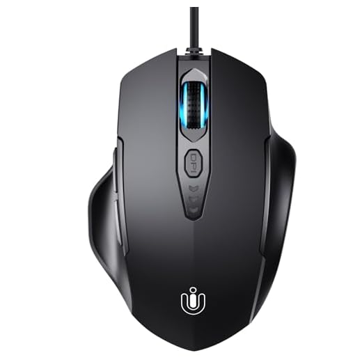 Uineer — Ratón con cable ergonómico 7200 DPI