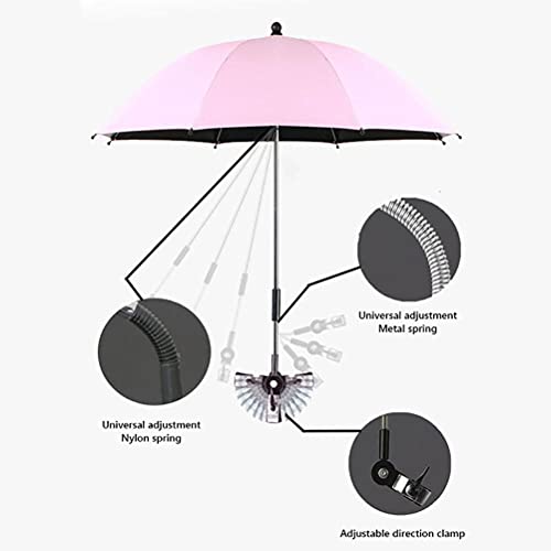ICRPSTU Guarda-chuva universal para carrinho de bebê, guarda-sol com grampo, guarda-chuva com clipe