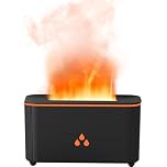 Mini Colorful Flame Essential Oils Diffuser, 160ml Ultrasonic Aroma Diffusers with Cool Mist Aromatherapy Humidifier, 7 Colorful Light, Whisper-Quiet, Auto-Off, 8Hours for Home, Office, Bedroom,Black