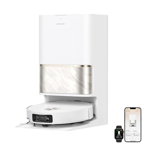 DREAME L60 Ultra Robot Vacuum and Mop, 35,000Pa Suction, Detangling Brush, AI-Enhanced 3D ToF Vision, 100℃ Mop Self-Cleaning, 280+ Object Types, Extendable Side Brush and Mop, White